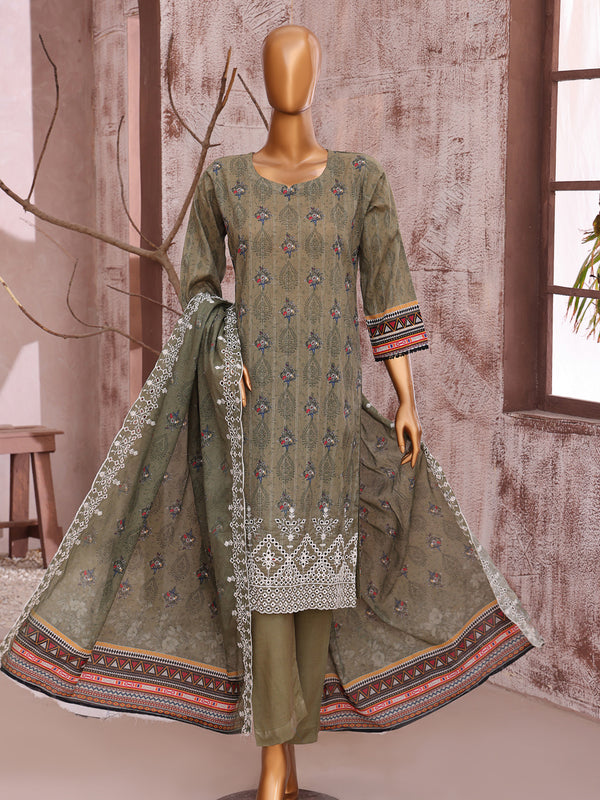 Lashkara By MTF Digital Printed Embroidered Chikankari Doria Lawn | Unstitched Suit D06