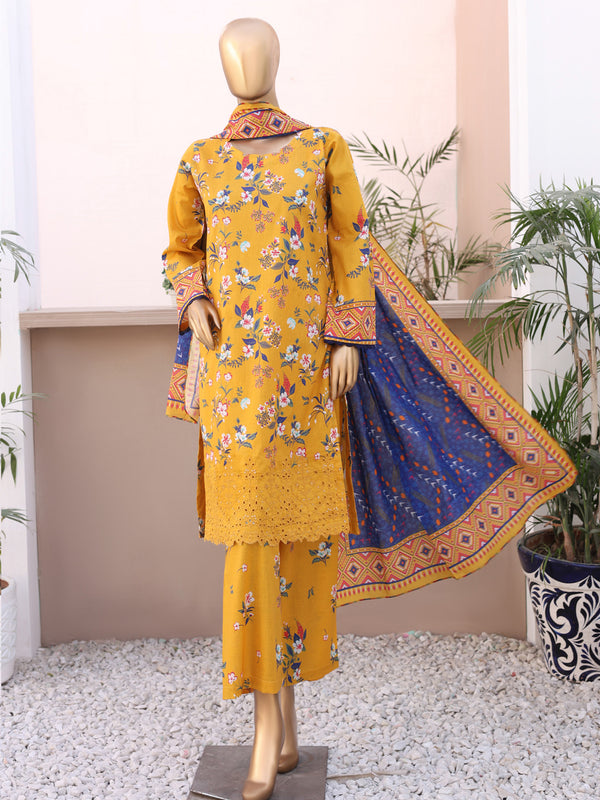 Remola By Ruqayyahs Digital Printed Chikankari Embroidered Lawn | Unstitched Suit D06