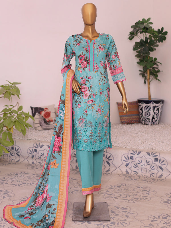 Jasmine Vol # 2 By MTF Digital Printed Embroidered Chikankari Lawn | Unstitched Suit D06