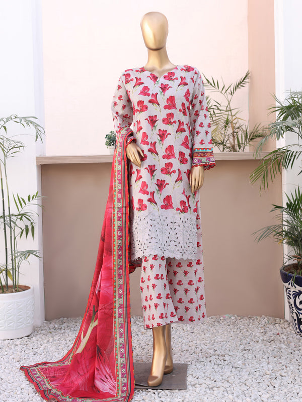 Remola By Ruqayyahs Digital Printed Chikankari Embroidered Lawn | Unstitched Suit D07