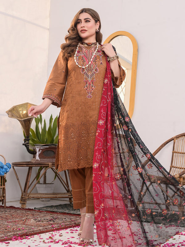 Afreen Embroidered 03 Pcs Unstitched Suit D05