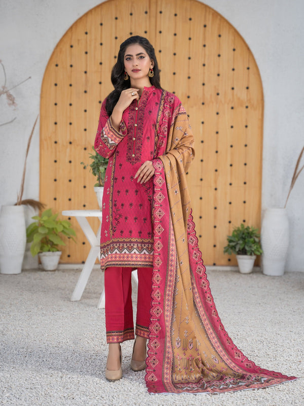 Being You By MTF Embroidered Cambric 03 Pcs Unstitched Suit D09 - Winter Collection