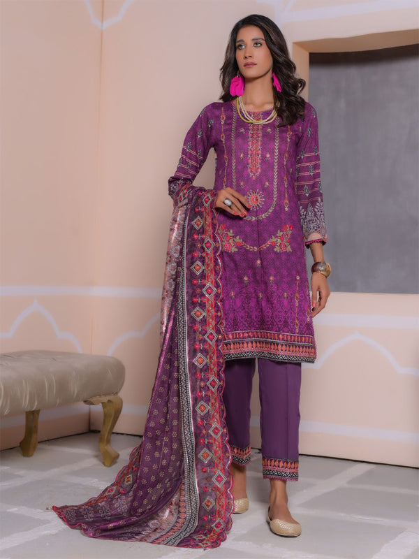 Gardenia Embroidered 03 Pcs Unstitched Suit D05