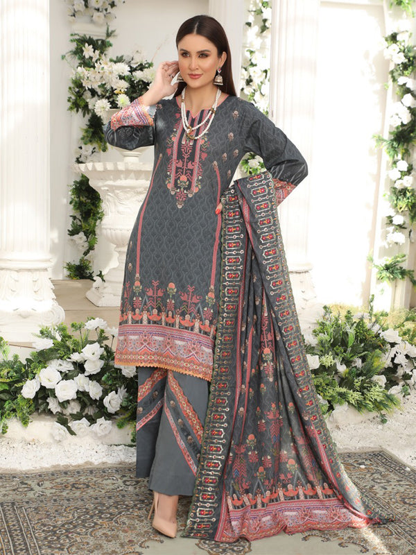 Beautiful Life Embroidered 03 Pcs Unstitched Suit D06