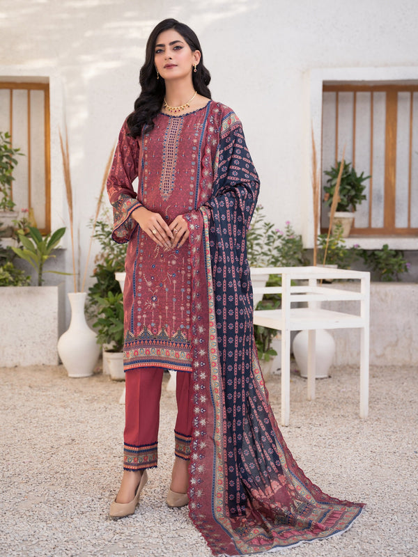 Being You By MTF Embroidered Cambric 03 Pcs Unstitched Suit D02 - Winter Collection