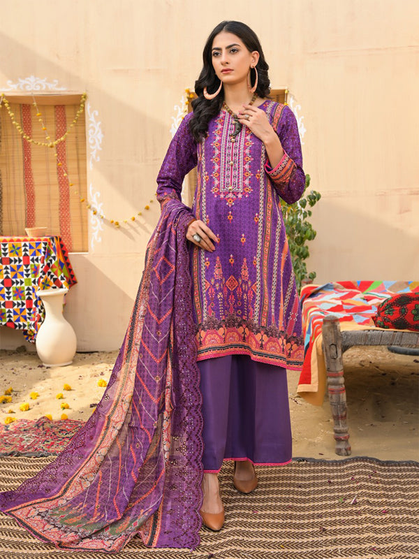 Khoobsurat Embroidered 03 Pcs Unstitched Suit D03