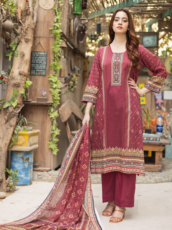 Bareerah By MTF Printed Lawn 03 Pcs Unstitched Suit D04 - Summer Collection