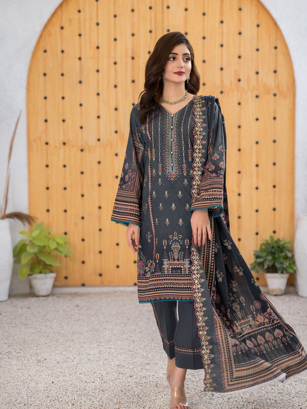 Being You By MTF Embroidered Cambric 03 Pcs Unstitched Suit D05 - Winter Collection