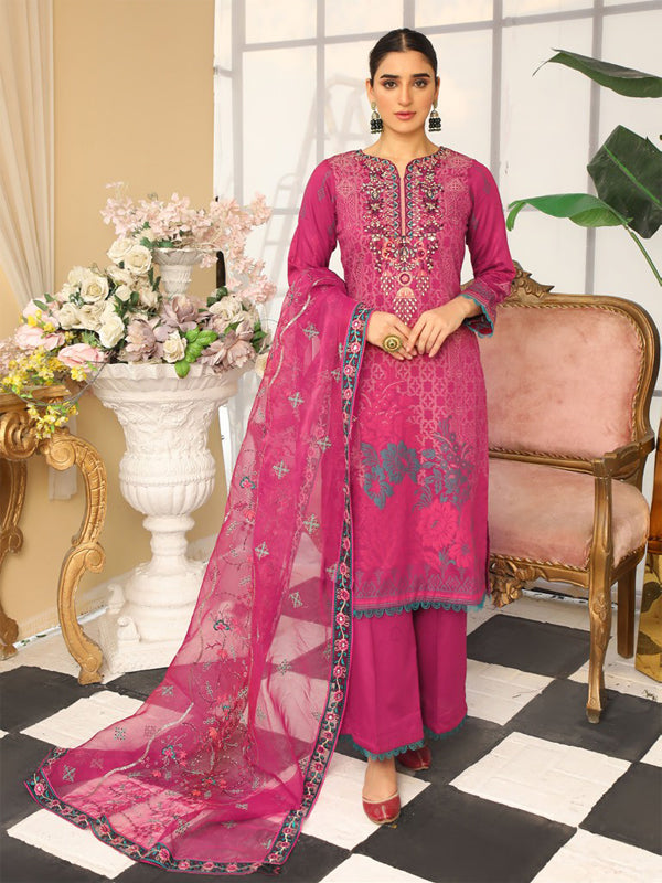 Kehkashan Embroidered 03 Pcs Unstitched Suit D06