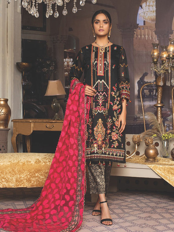 Kalam Kari Embroidered 03 Pcs Unstitched Suit D05