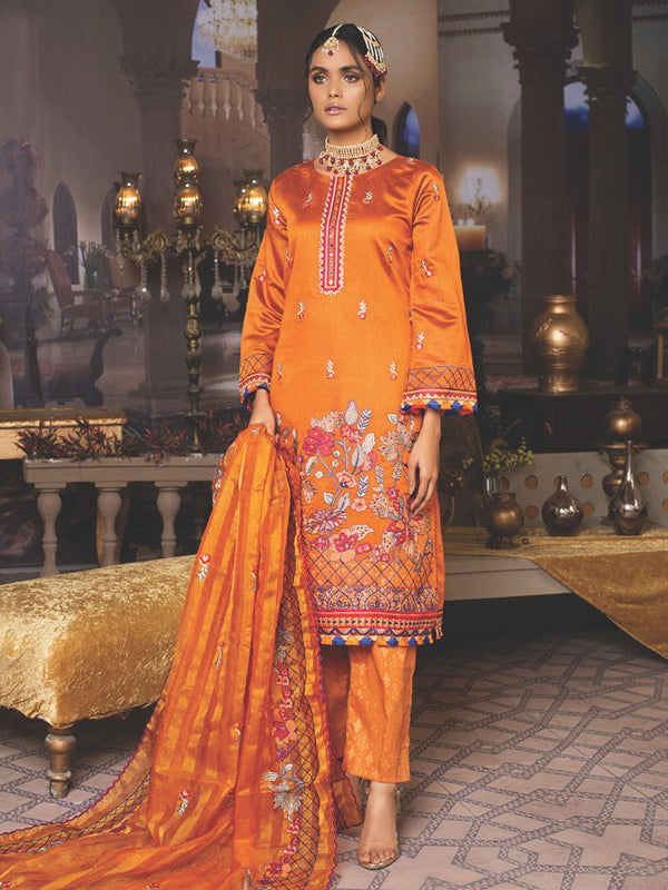 Kalam Kari Embroidered 03 Pcs Unstitched Suit D06