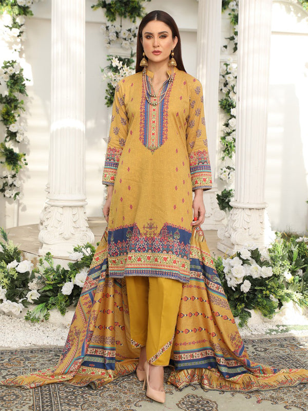 Beautiful Life Embroidered 03 Pcs Unstitched Suit D08