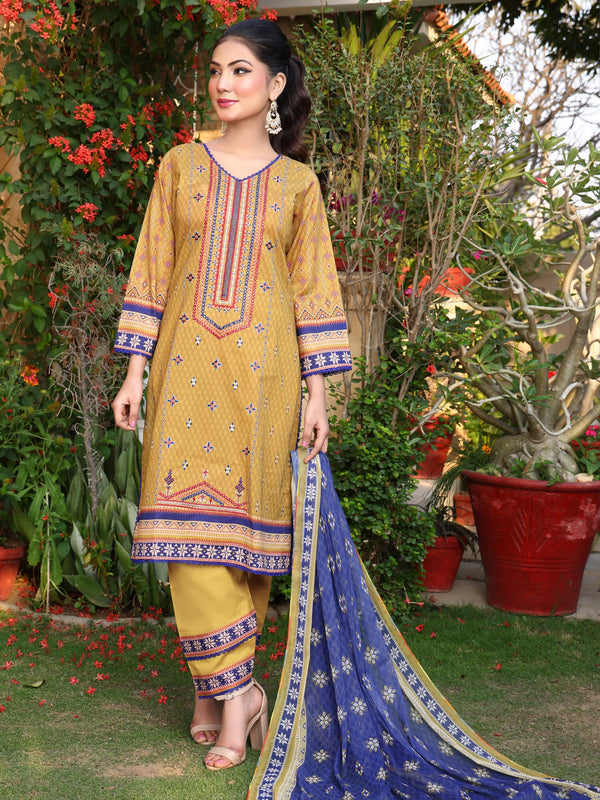 Shirley Digital Printed Embroidered Lawn 03 Pcs Unstitched Suit D03-Summer Collection