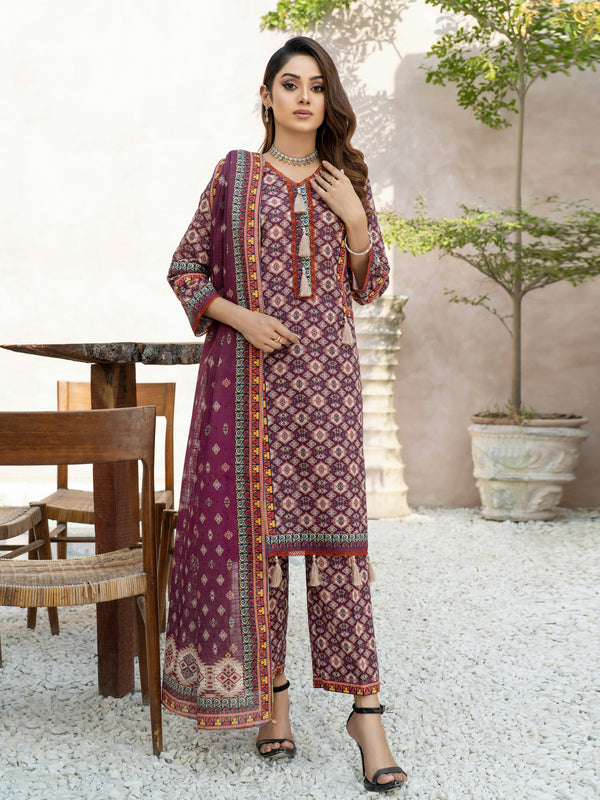 Winter Is Here By MTF Khaddar 03 Pcs Unstitched Suit D04 - Winter Collection