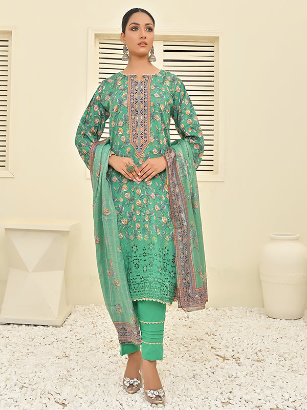 Gul-e-Bahar By MTF Chikankari Cotton 03 Pcs Unstitched Suit D02 - Winter Collection