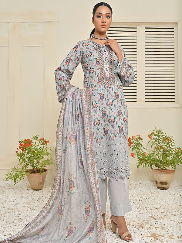 Gul-e-Bahar By MTF Chikankari Cotton 03 Pcs Unstitched Suit D06 - Winter Collection
