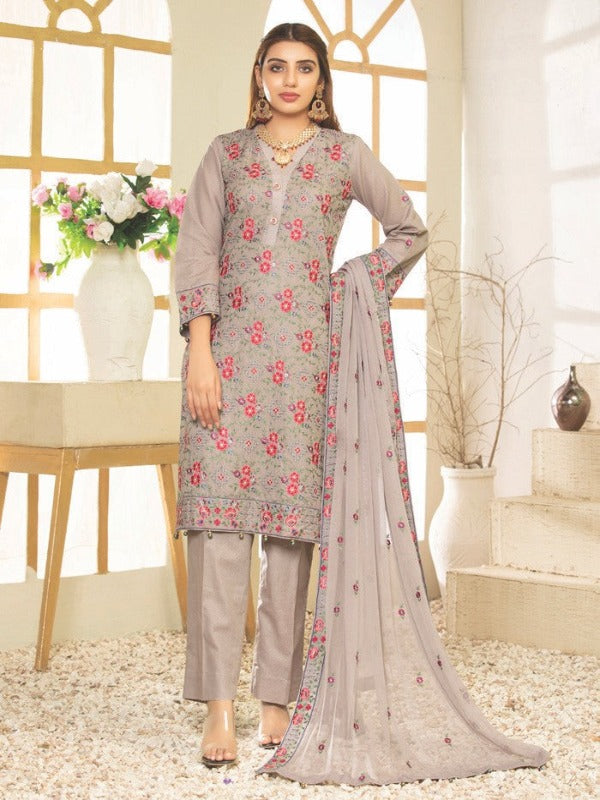 Dilkash Embroidered 03 Pcs Unstitched Suit D05