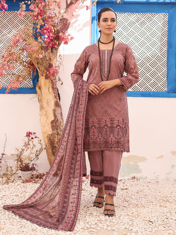 Aabirah Vol 2 By MTF Digital Printed Embroidered Lawn 03 Pcs Unstitched Suit D06 - Summer Collection