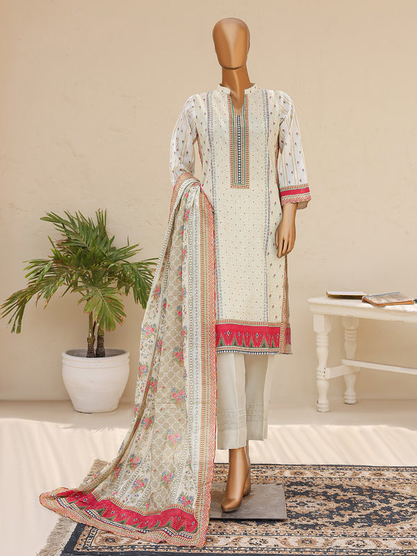 Bareera Vol 3 By MTF Digital Printed Lawn 03 Pcs Unstitched Suit D03 - Summer Collection