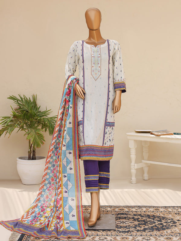 Bareera Vol 3 By MTF Digital Printed Lawn 03 Pcs Unstitched Suit D06 - Summer Collection