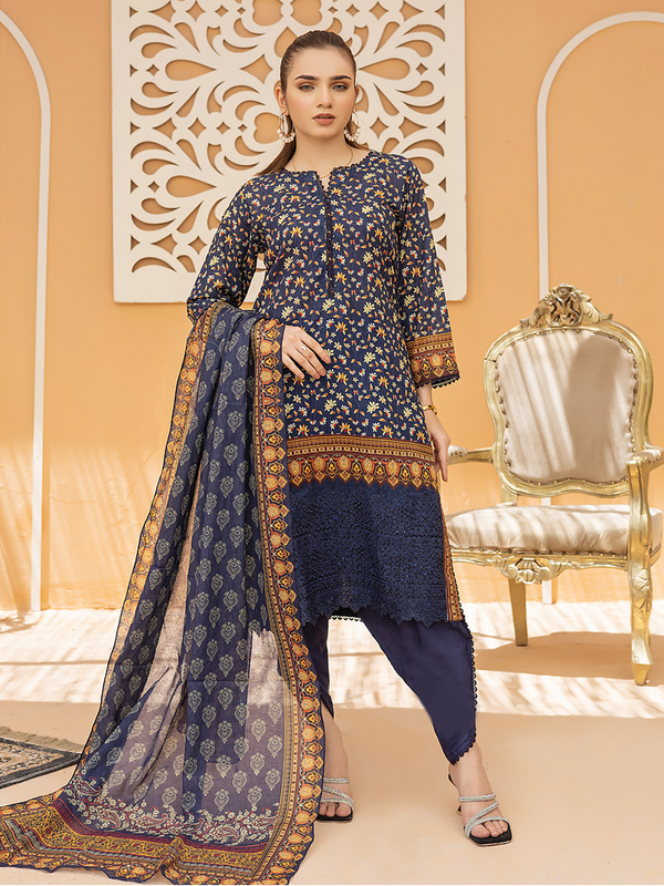 Gul-e-Bahar Vol 2 By MTF Chikankari Lawn 03 Pcs Unstitched Suit D06 - Summer Collection