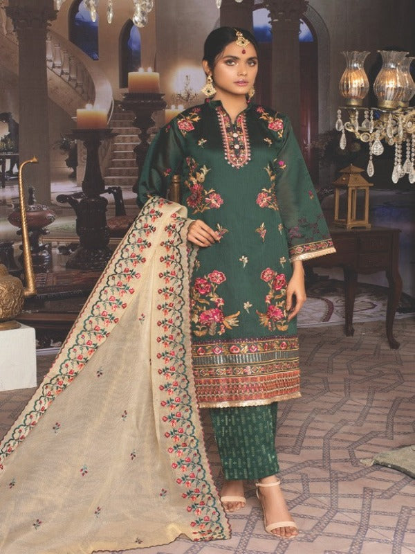 Kalam Kari Embroidered 03 Pcs Unstitched Suit D08