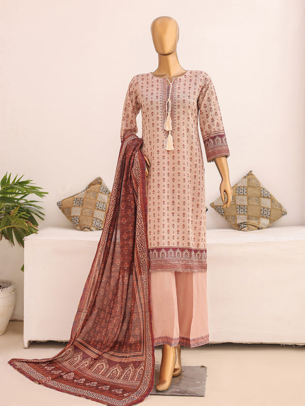 The Season of Style Volume 2 By MTF Printed Cotton 03 Pcs Unstitched Suit D01