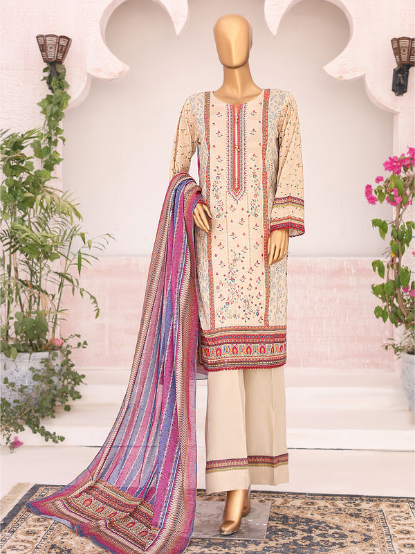 Serena By MTF Digital Printed Embroidered Lawn 03 Pcs Unstitched Suit D03 - Summer Collection