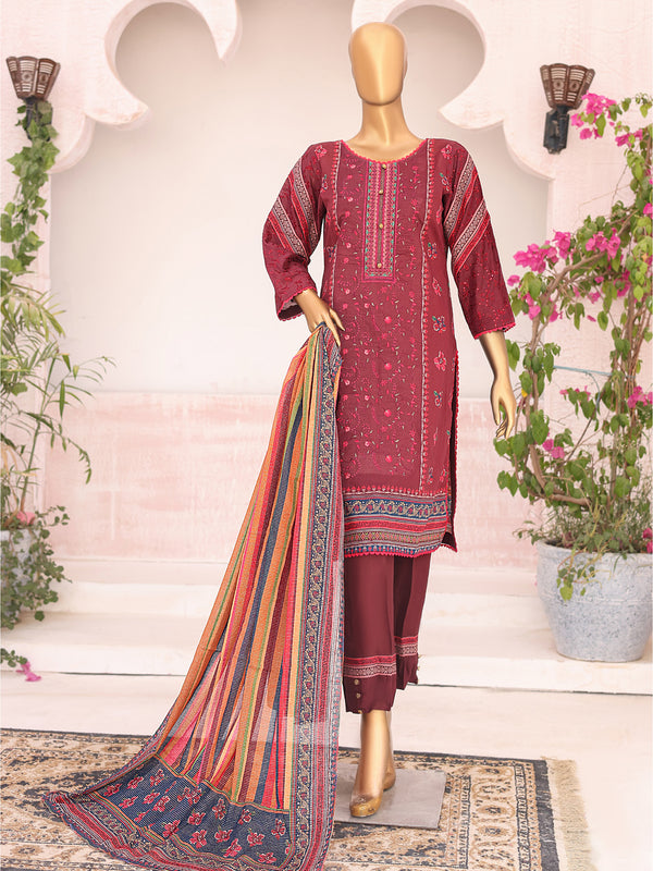 Serena By MTF Digital Printed Embroidered Lawn 03 Pcs Unstitched Suit D01 - Summer Collection