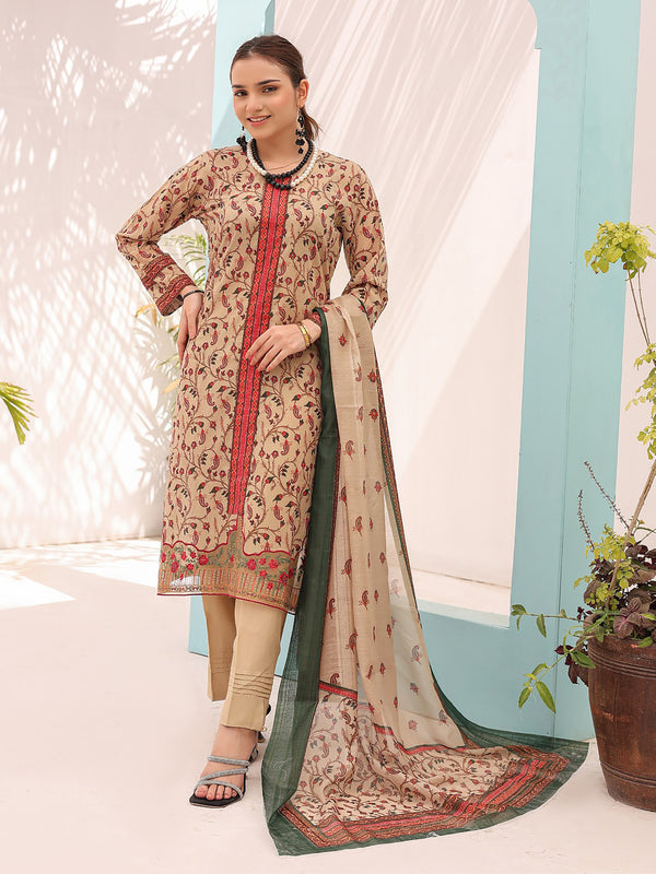 SUI DHAGA VOL 2 By MTF Digital Printed Embroidered Minakari Lawn 03 Pcs Unstitched Suit D01