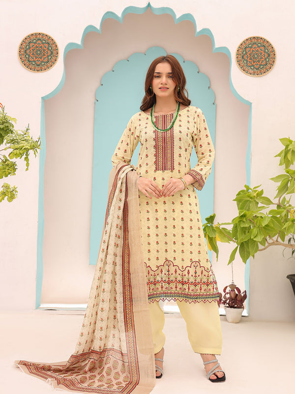 SUI DHAGA VOL 2 By MTF Digital Printed Embroidered Minakari Lawn 03 Pcs Unstitched Suit D03