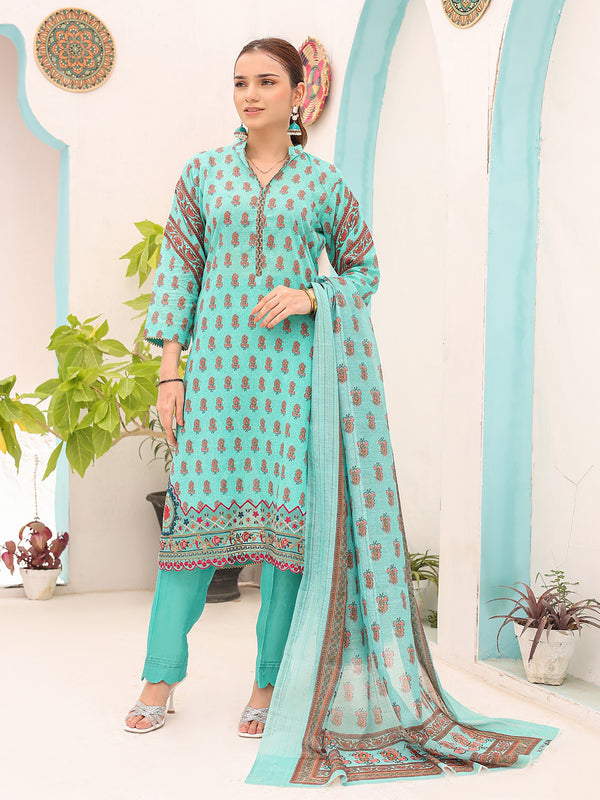 SUI DHAGA VOL 2 By MTF Digital Printed Embroidered Minakari Lawn 03 Pcs Unstitched Suit D04